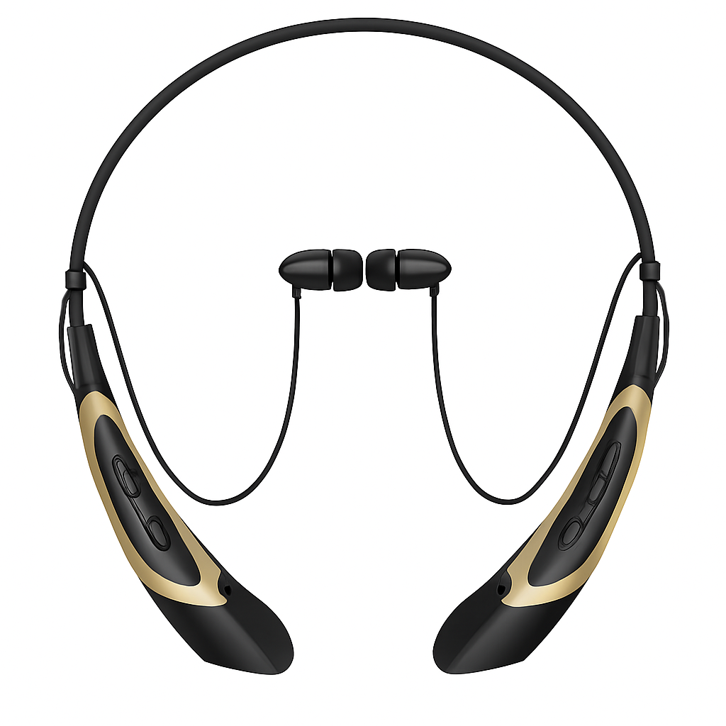 Wireless Neckband Headphones with Magnetic Earbuds