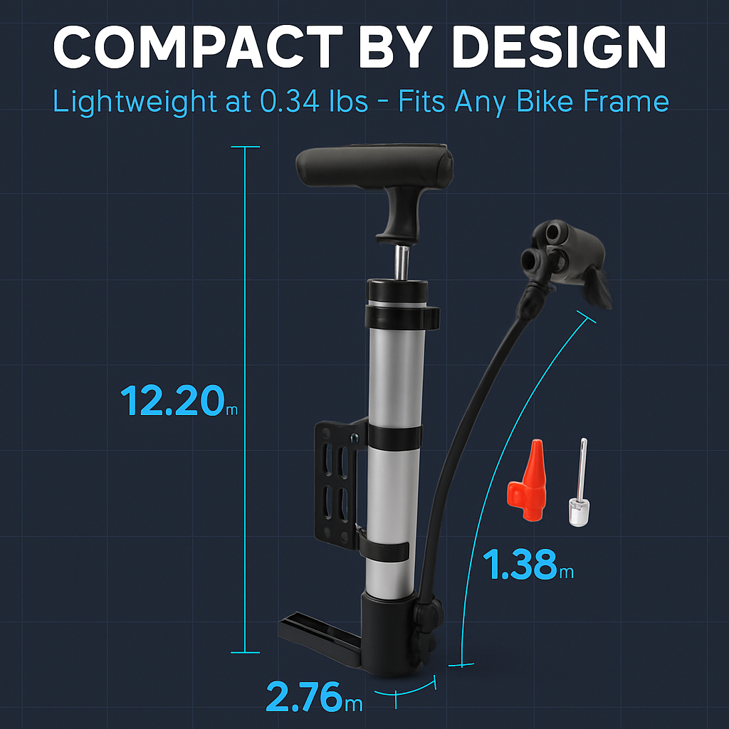 Mini Bike Pump Portable Tire Inflator for Bikes