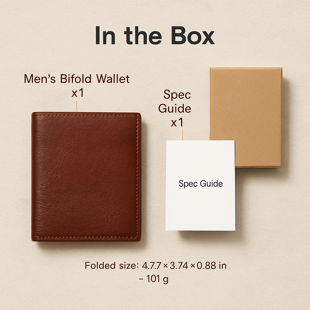 Men's Wallet: Slim PU Leather Bifold with RFID Blocking