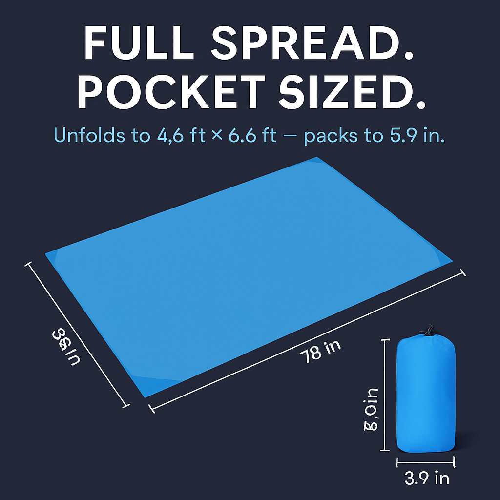 Beach Blanket Waterproof Foldable Picnic Mat for Outdoors