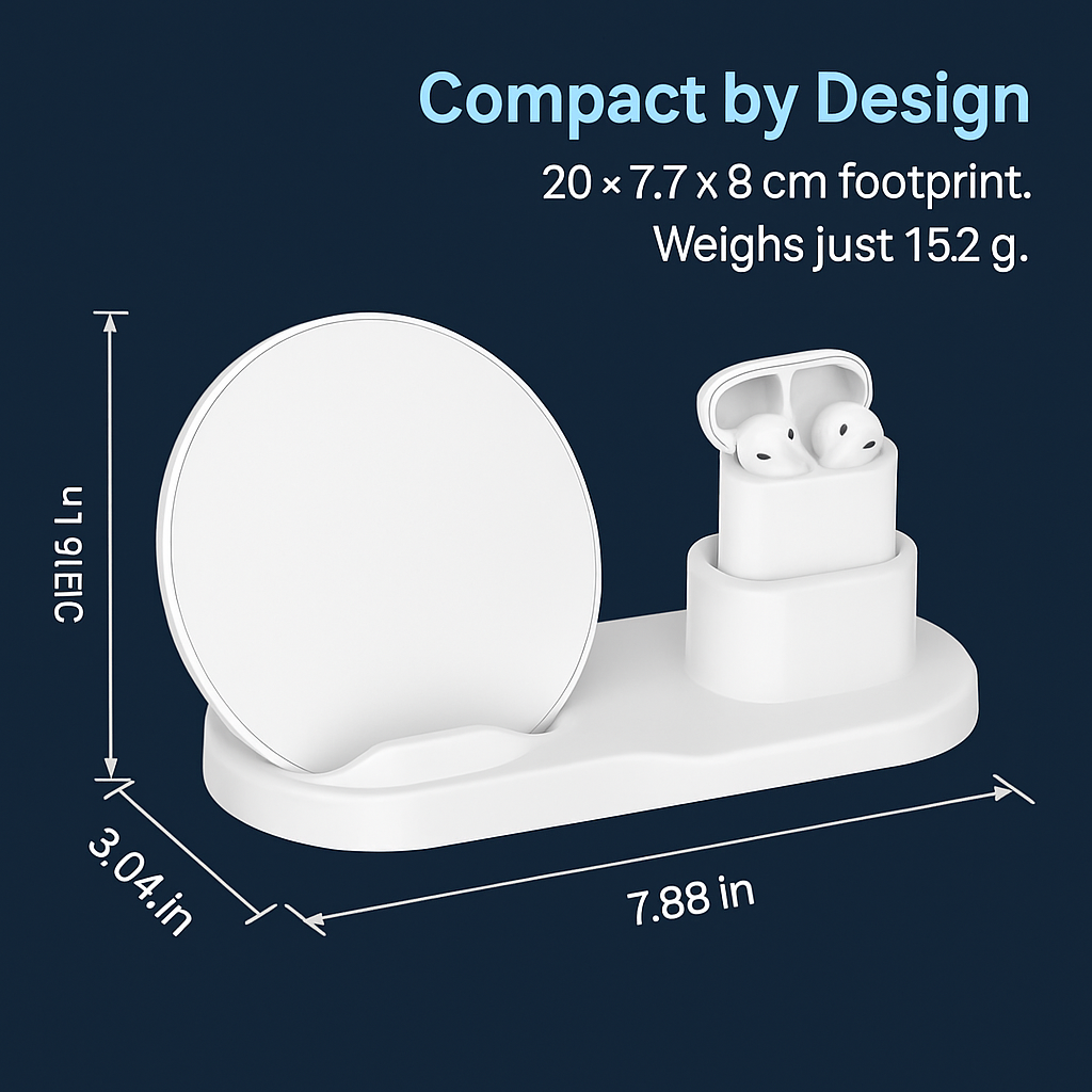 Wireless Charging Station for iPhone, Watch & Earbuds