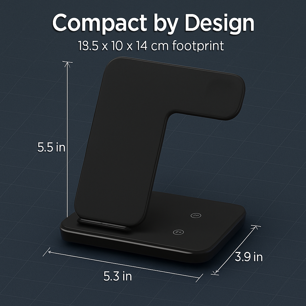 3-in-1 Wireless Charger Stand with 15W Fast Charging