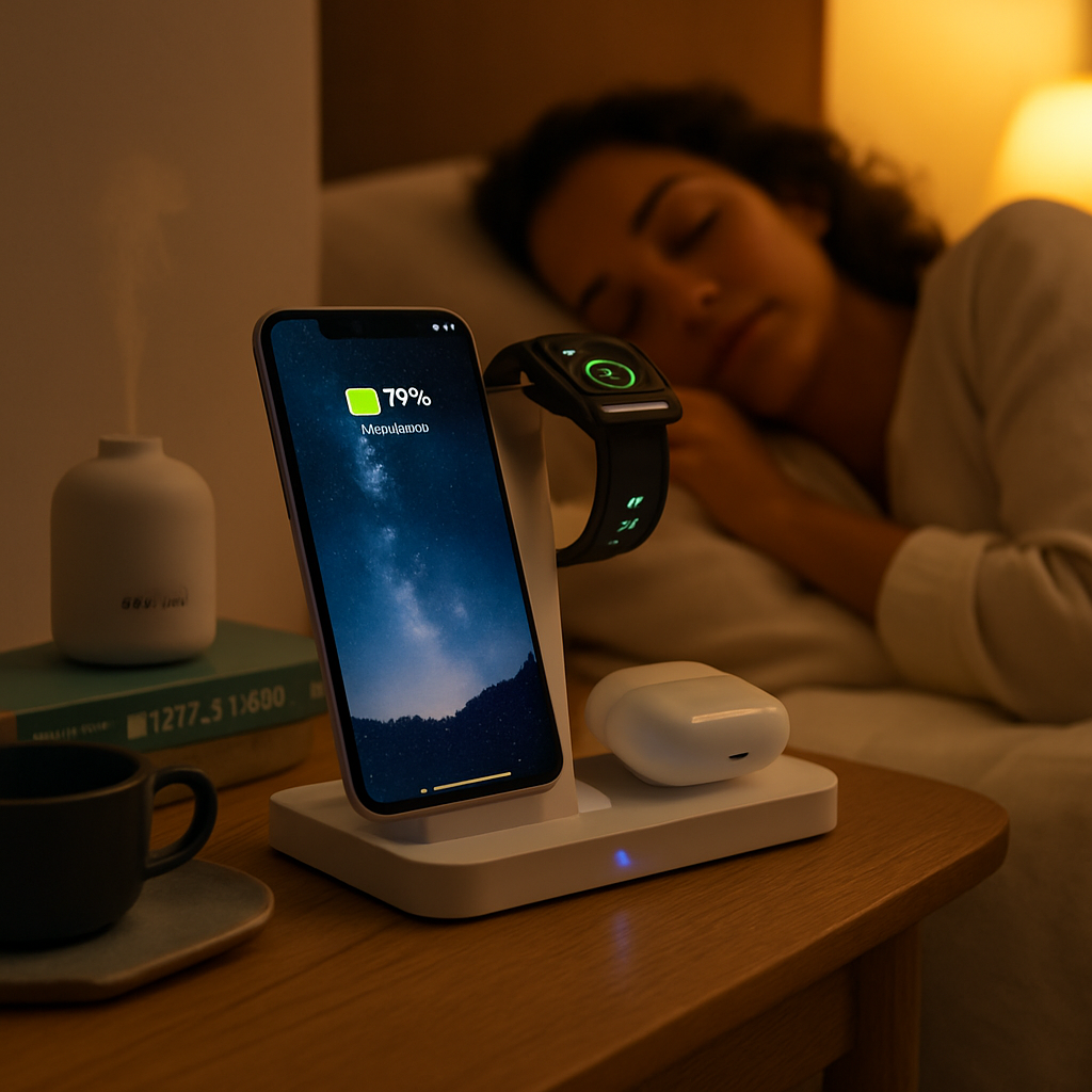 3-in-1 Wireless Qi Charger Dock for iPhone, Watch AirPods