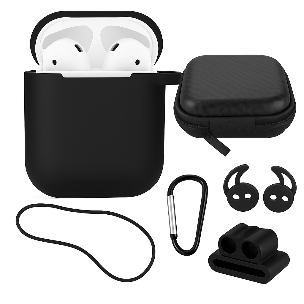 Case with Silicone Cover, Strap and Ear Hooks