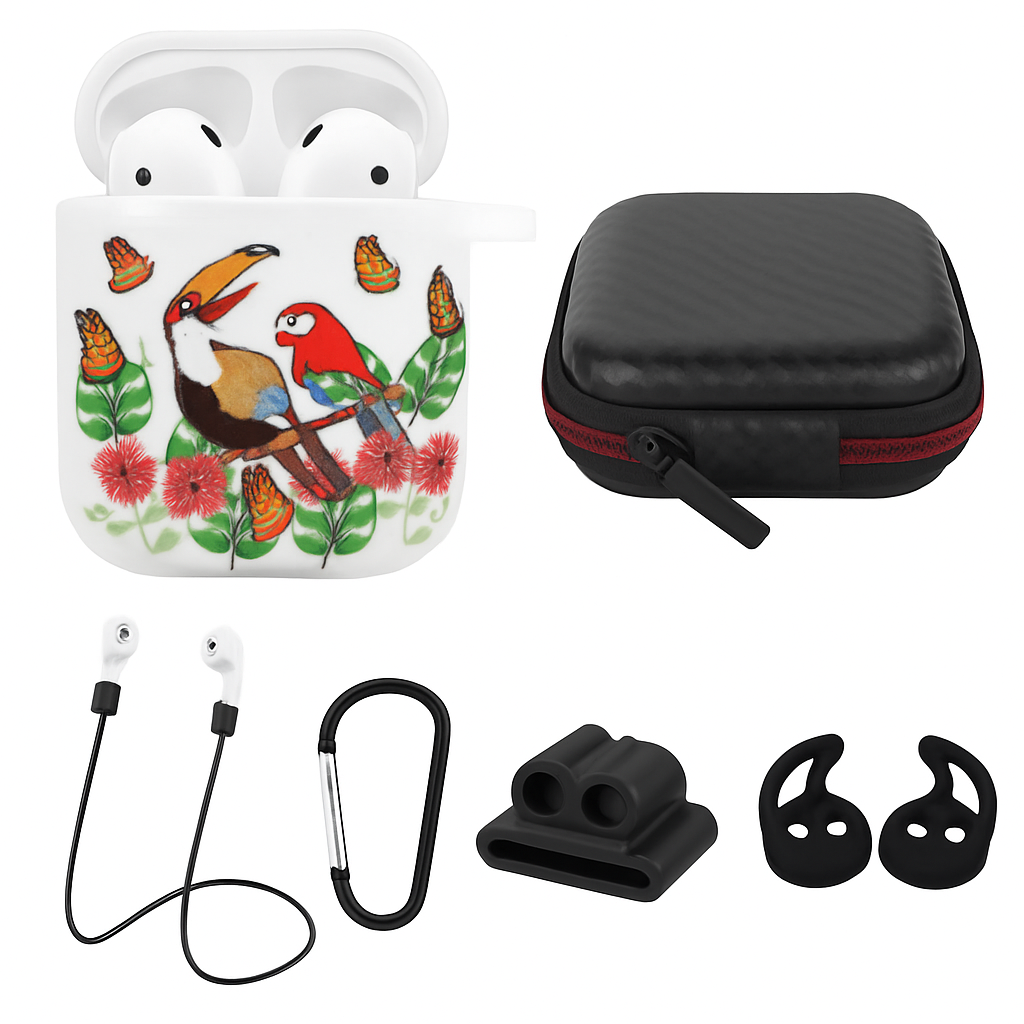 Case with Silicone Cover, Strap and Ear Hooks