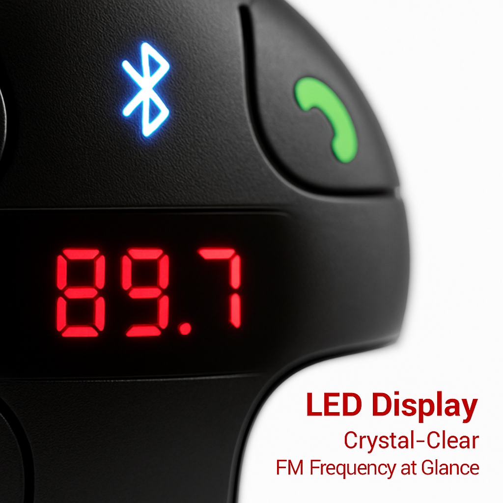 Wireless FM Transmitter Car Kit for Hands-Free Calls