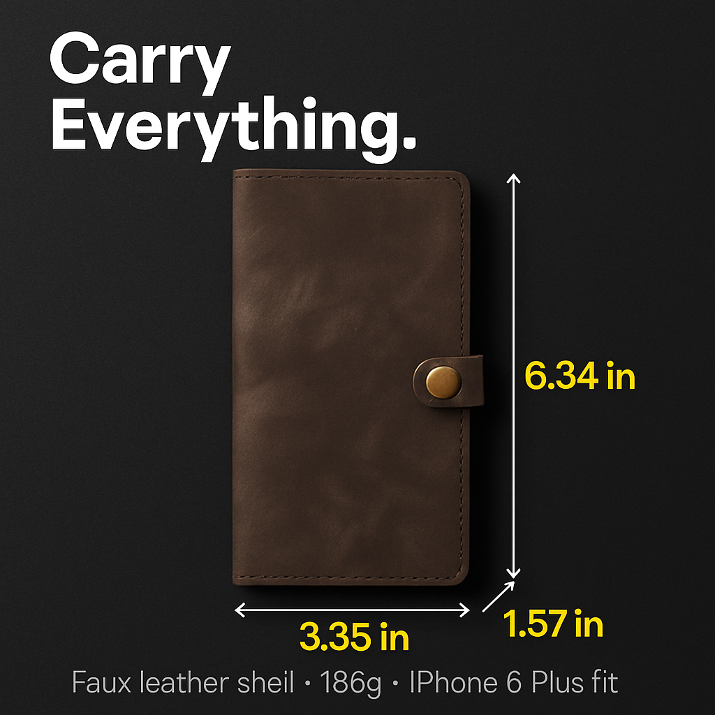 Wallet Case for iPhone 6 Plus - Slim 2-in-1 Design