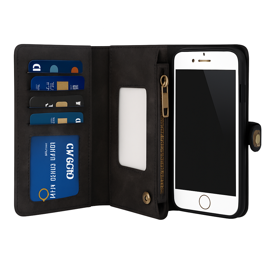 Wallet Case with Detachable Phone and Card Wallet