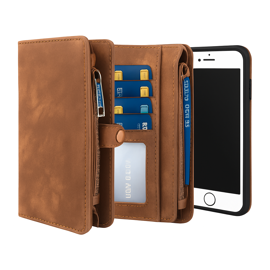 Wallet Case with Detachable Phone and Card Wallet
