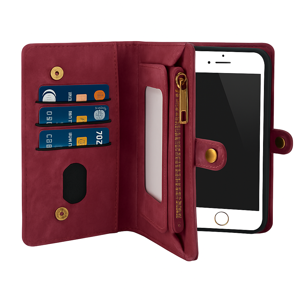 Wallet Case with Detachable Phone and Card Wallet