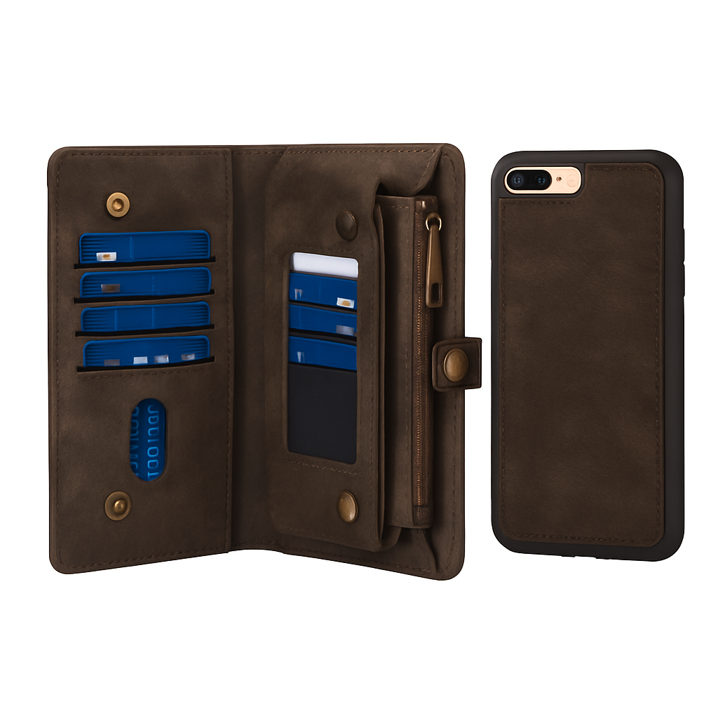 Phone Wallet Case for iPhone 8 Plus with Slim Pocket