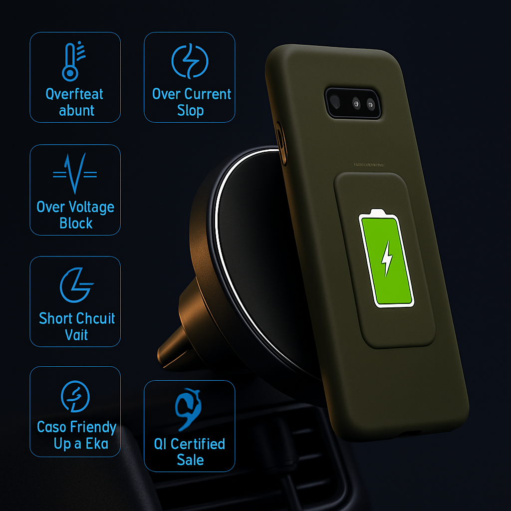 Magnetic Wireless Car Charger & Phone Holder Mount