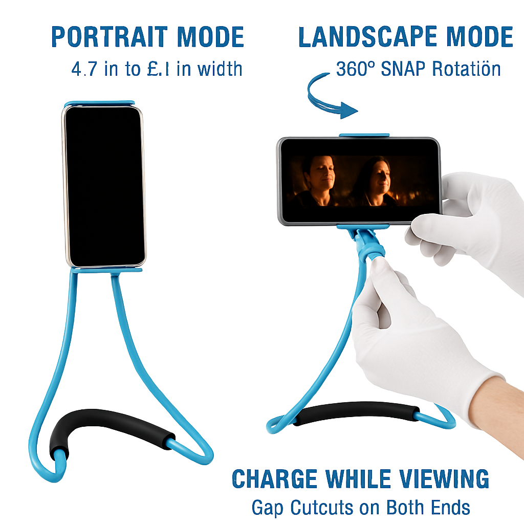 Phone Holder with Adjustable Gooseneck for Desk Setup