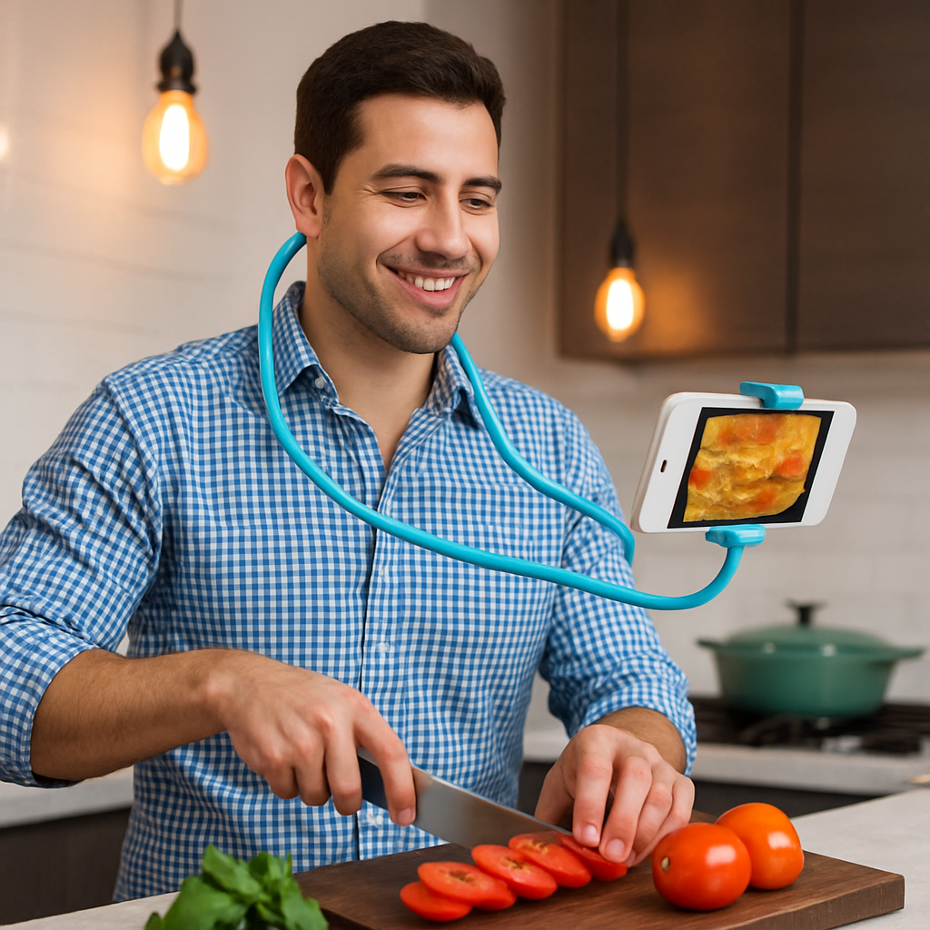 Phone Holder with Adjustable Gooseneck for Desk Setup
