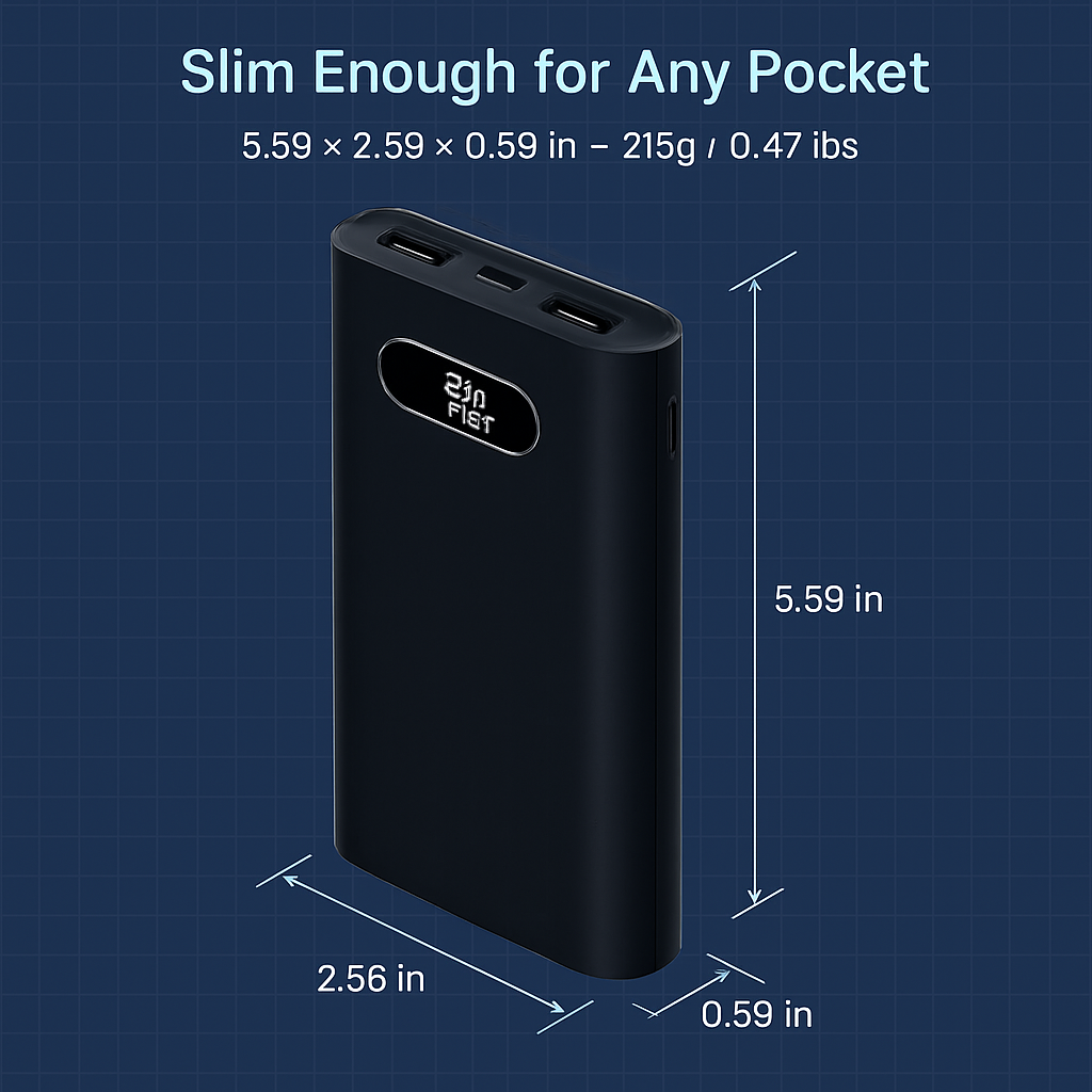 20000Mah Power Bank Portable Charger External Battery Pack 22.5W Super Fast Charging with LED Display Flashlight Fit for iPhone Samsung