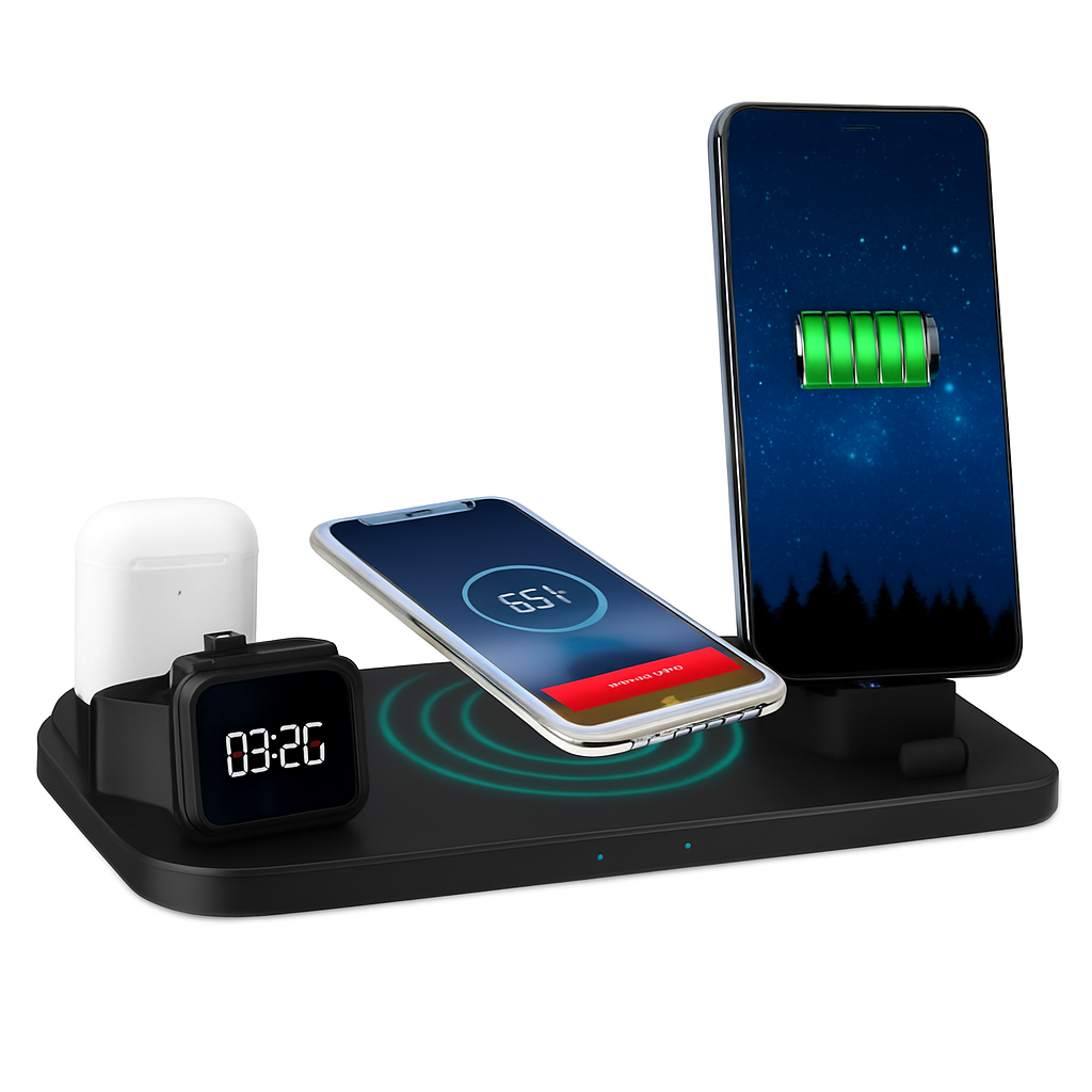 6-in-1 Qi Wireless Charger Station for iPhone & Watch
