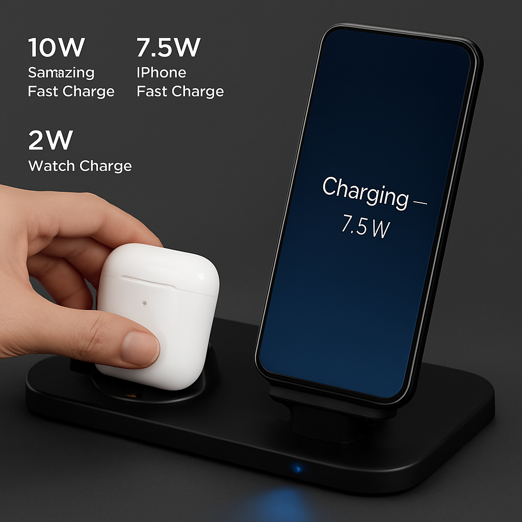 6-in-1 Qi Wireless Charger Station for iPhone & Watch