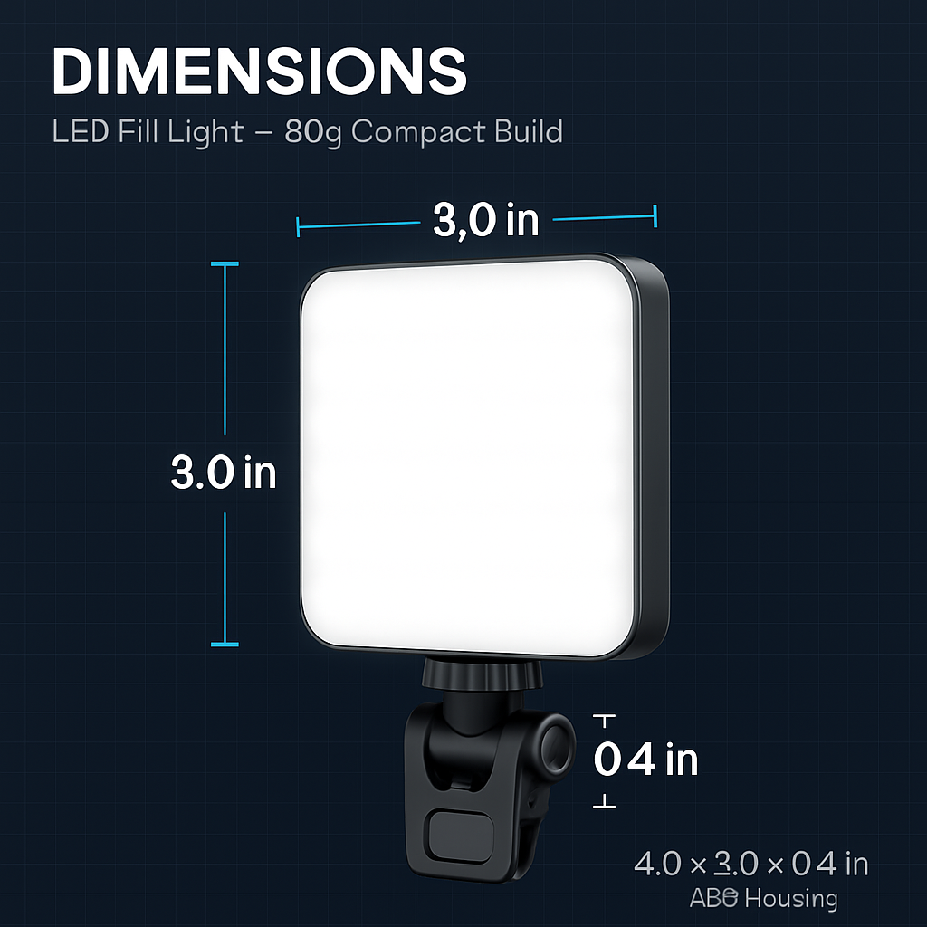 Selfie Clip-On Light with 3 Modes, 10 Brightness Levels