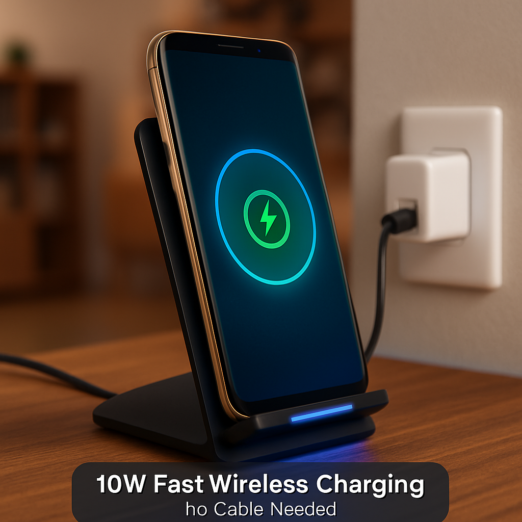 Wireless Charger with Dual Coils - Fast, Case-Friendly Stand