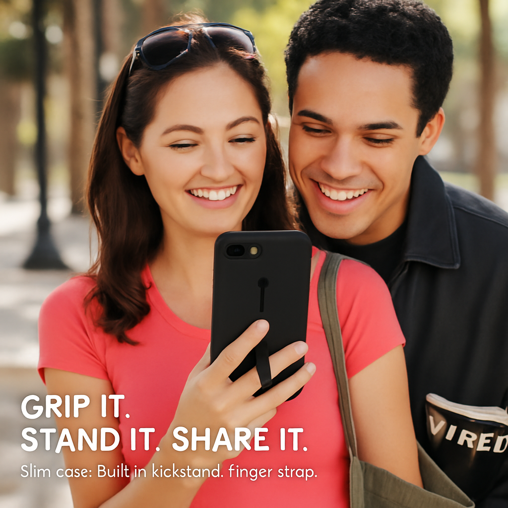 Slim Snap-on iPhone Case with Stand for Hands-Free Viewing
