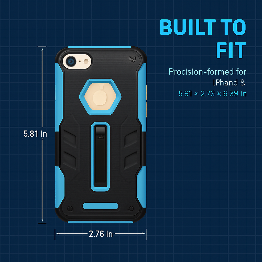 iPhone 8 Case with Kickstand - Green/Black
