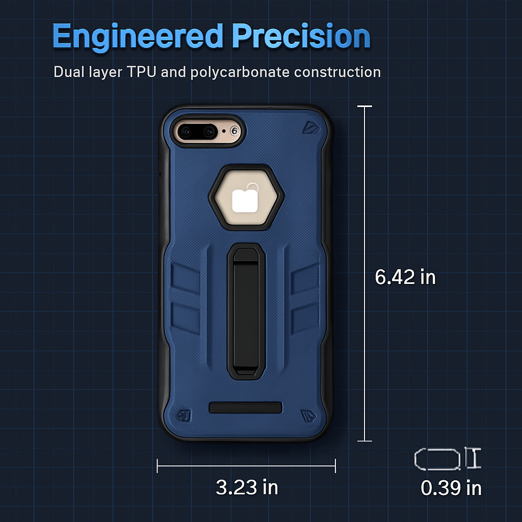 Rugged Case for iPhone 8 Plus - Durable Protection, Grippy