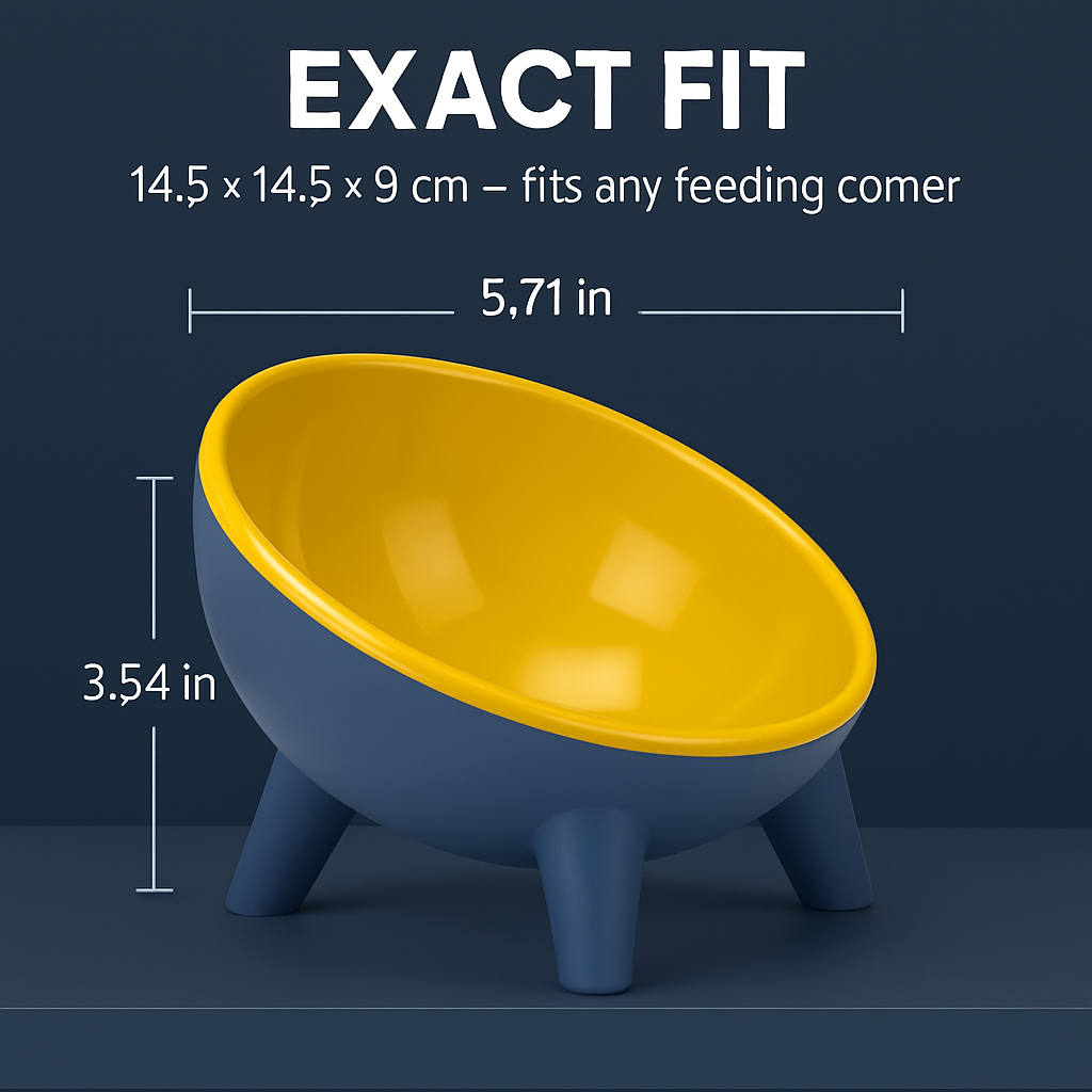 Raised Tilted Elevated Cat Food Bowl for Easy Eating