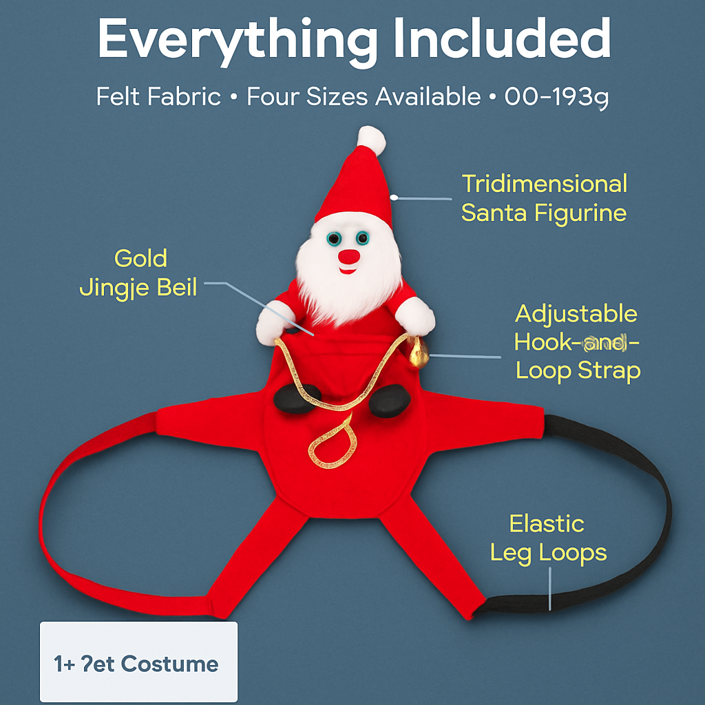 Pet Christmas Costume: Red Riding Santa Coat for Dogs