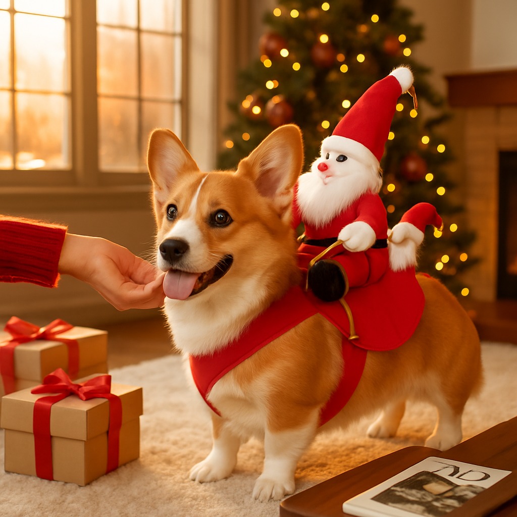 Pet Christmas Costume: Red Riding Santa Coat for Dogs