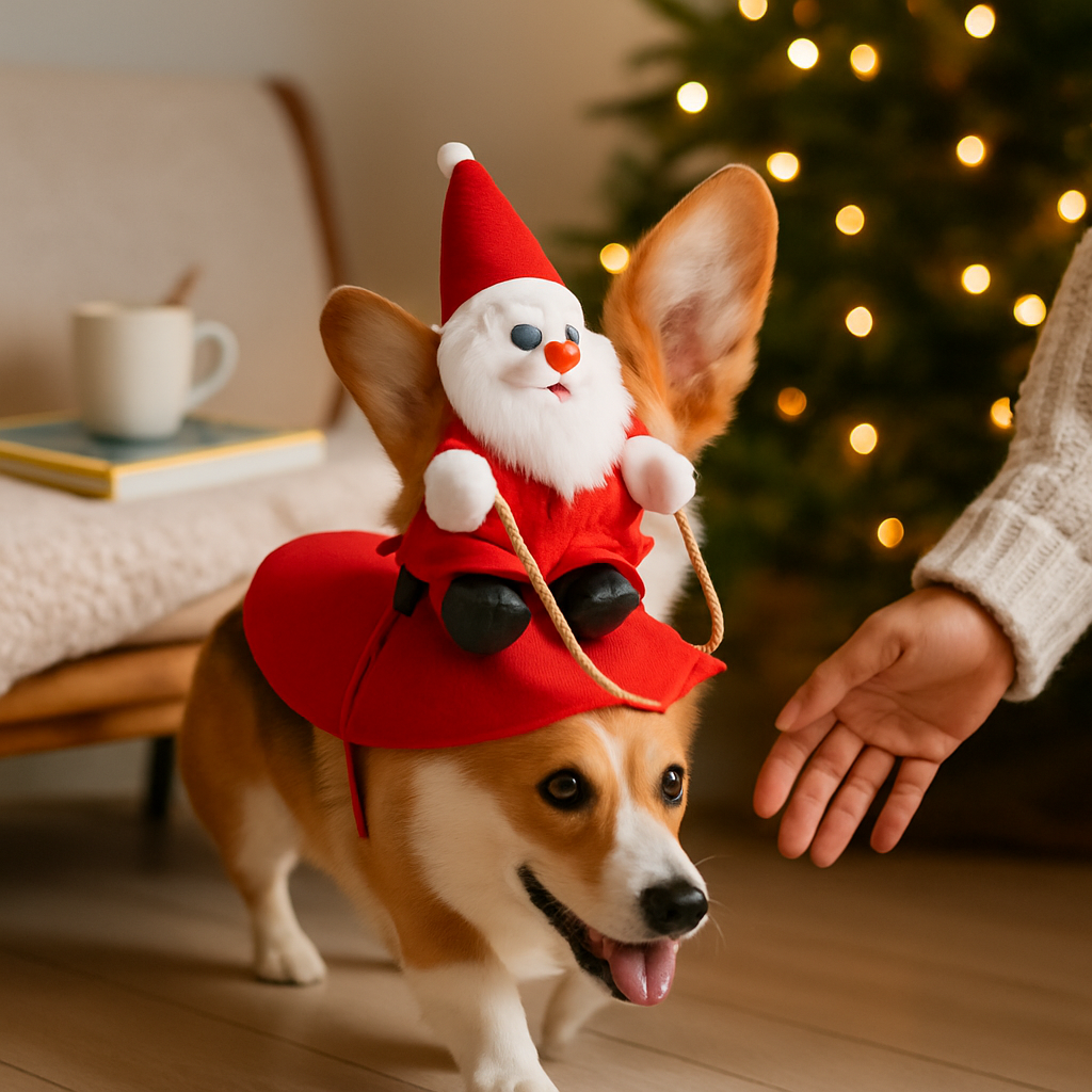 Pet Christmas Costume: Red Riding Santa Coat for Dogs