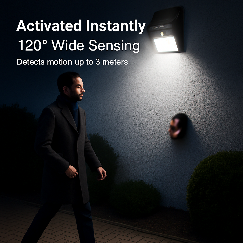 Solar Motion Sensor Light for Outdoor Security