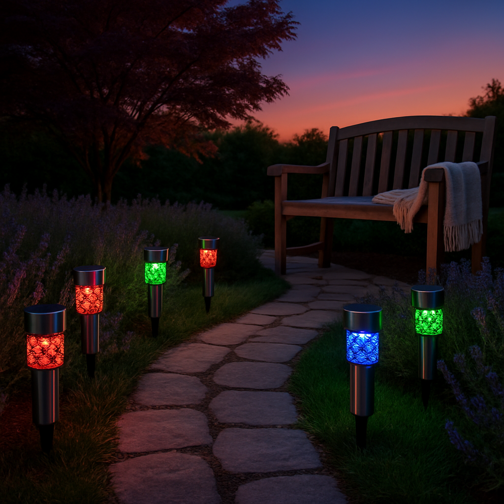 Outdoor Solar RGB Garden Lamp for Pathways