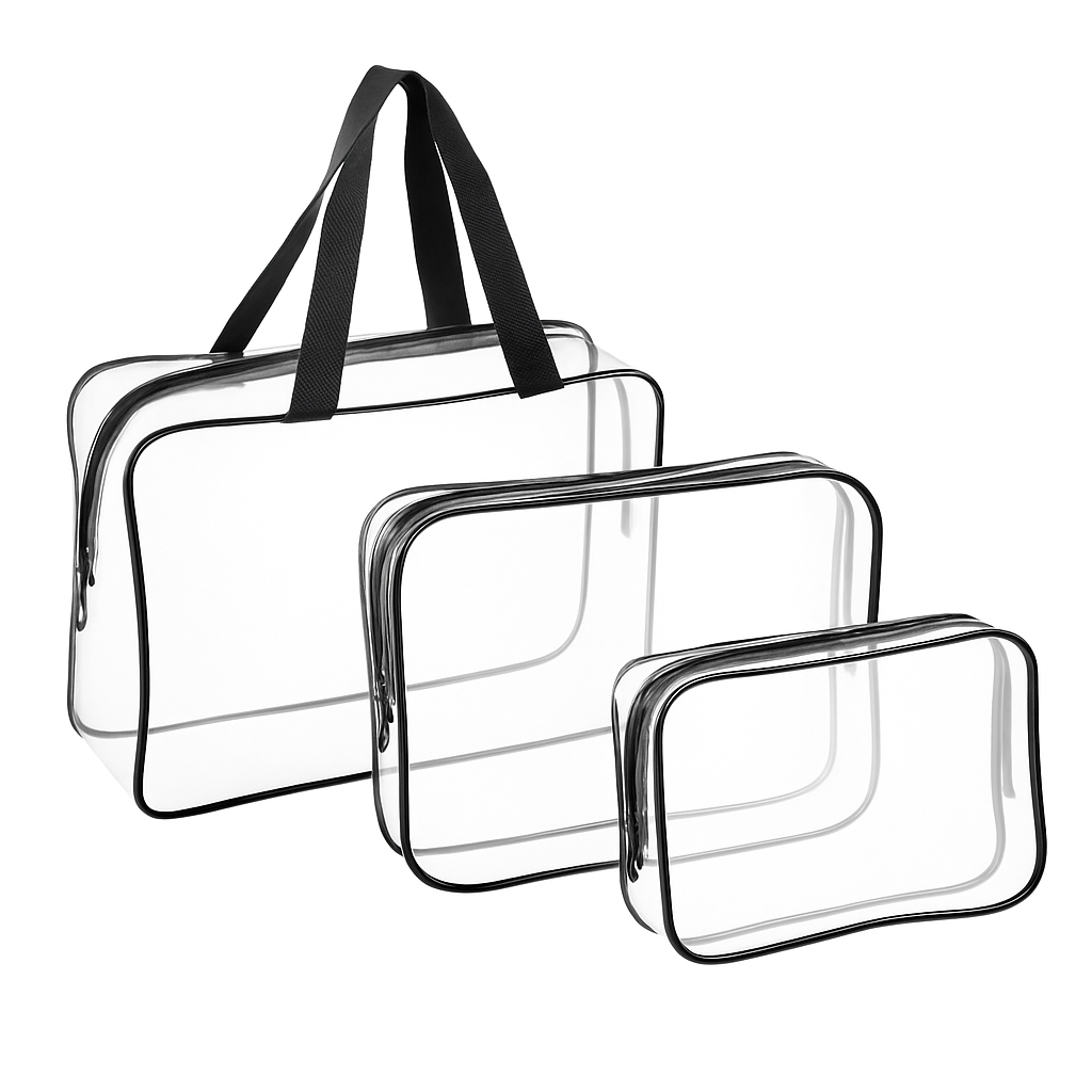 Clear Travel Bags Set for Toiletry Organization
