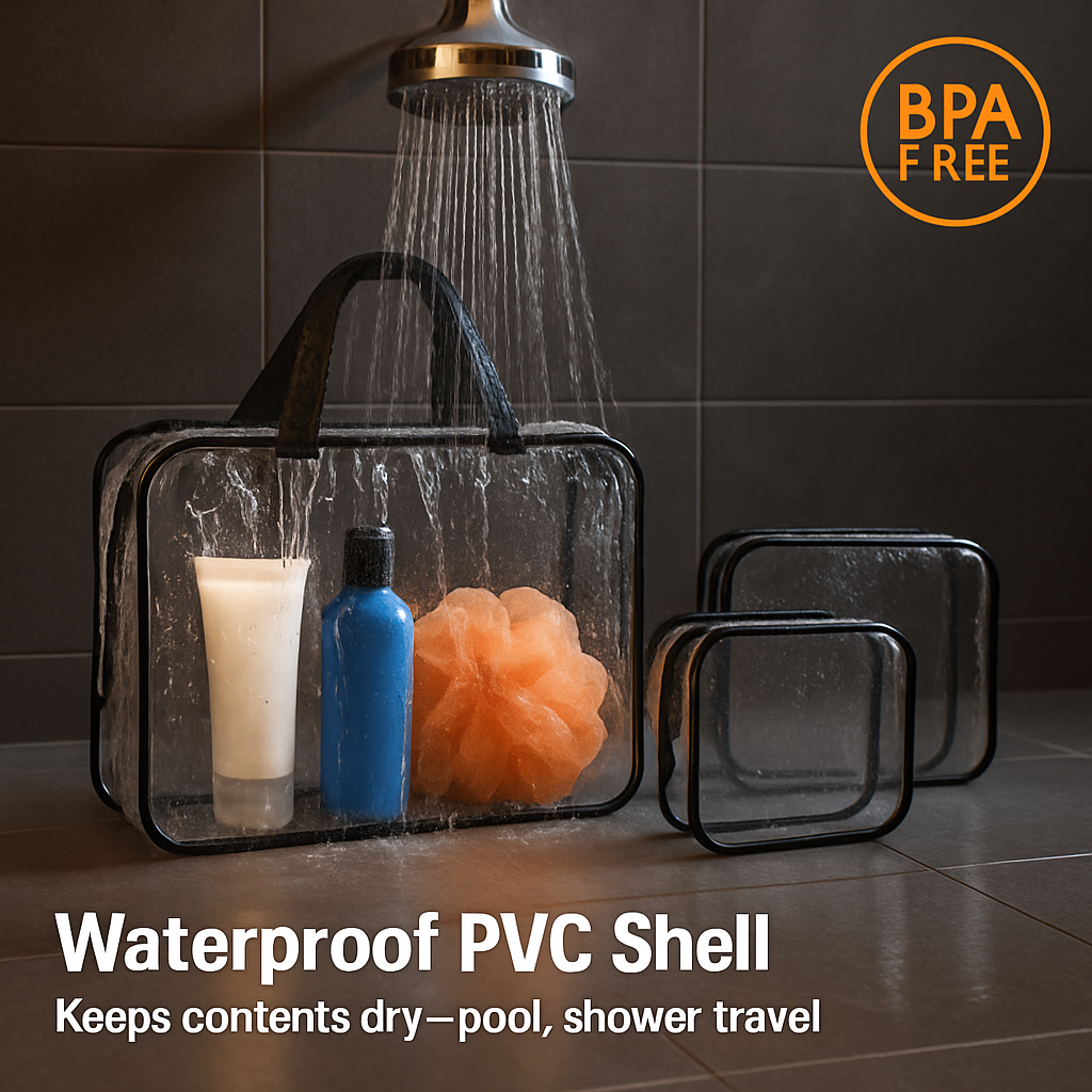 Clear Travel Bags Set for Toiletry Organization