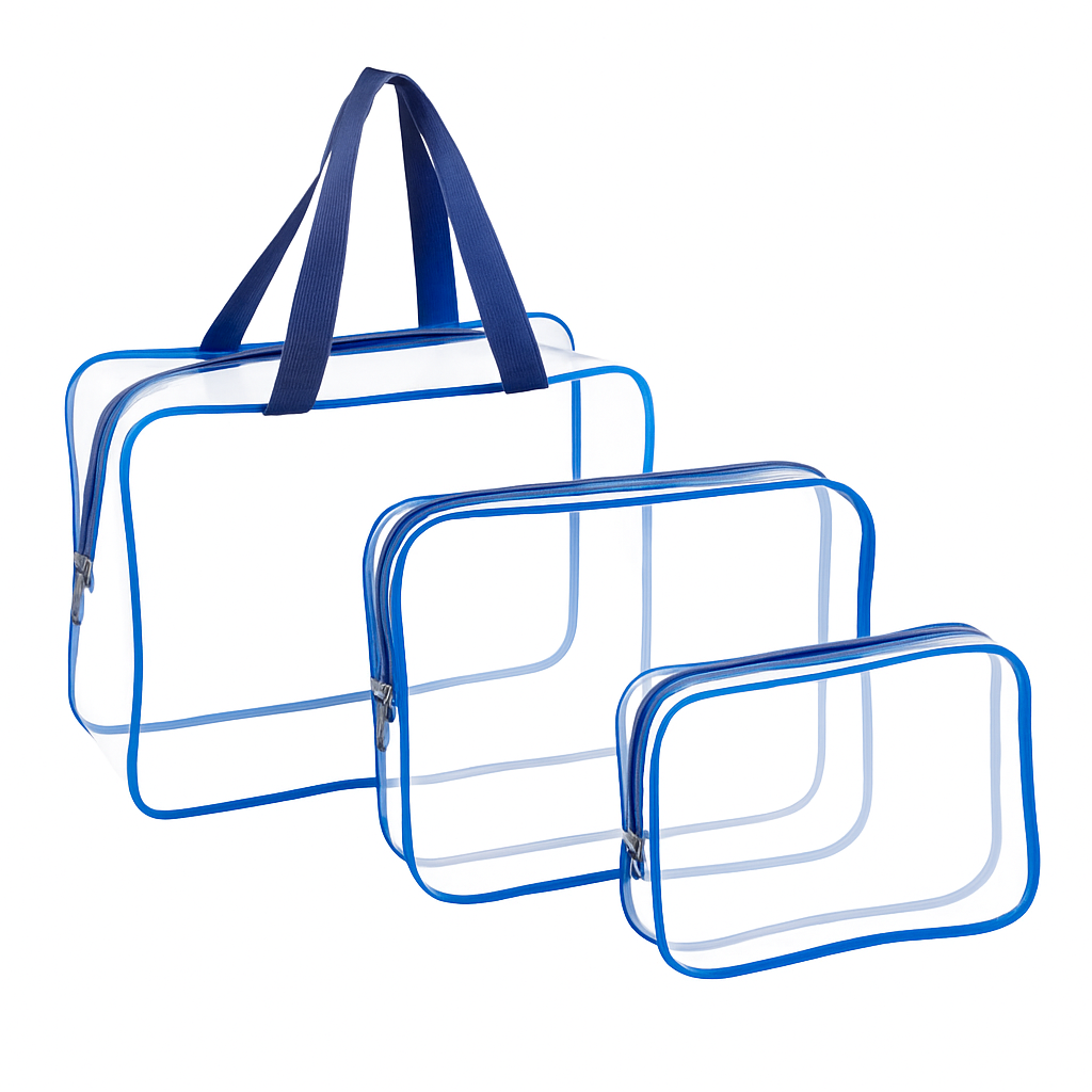 Clear Travel Bags Set for Toiletry Organization