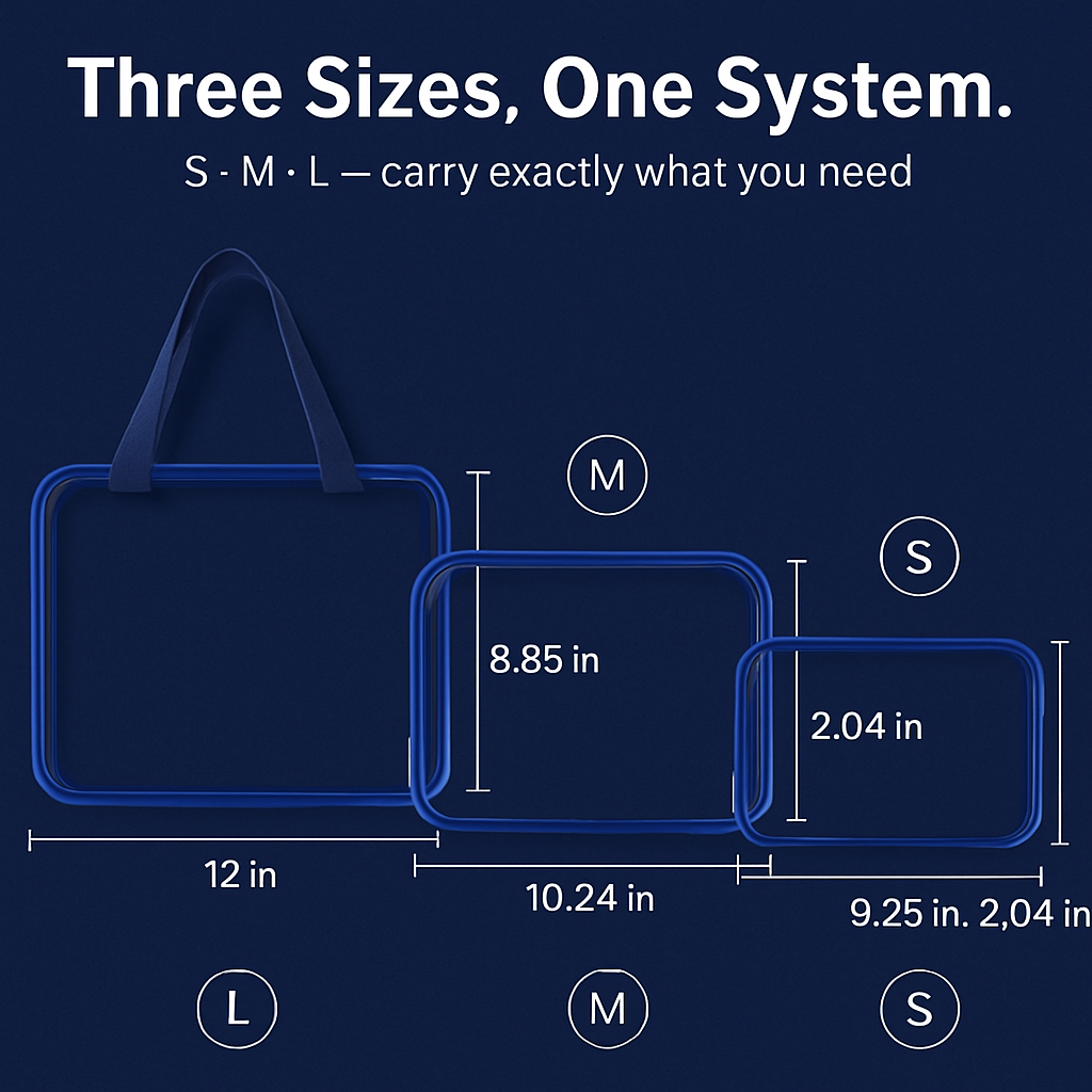 Clear Travel Bags Set for Toiletry Organization