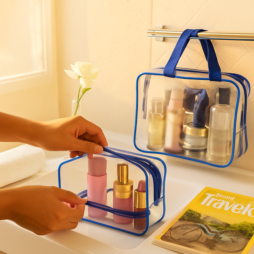 Clear Travel Bags Set for Toiletry Organization
