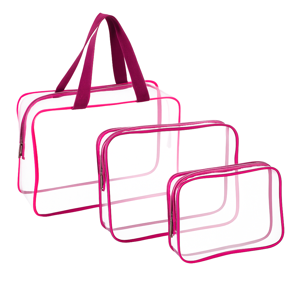 Clear Travel Bags Set for Toiletry Organization