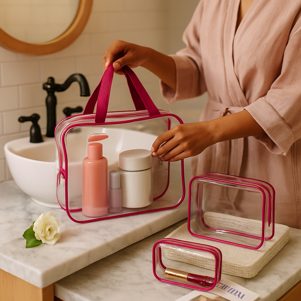 Clear Travel Bags Set for Toiletry Organization