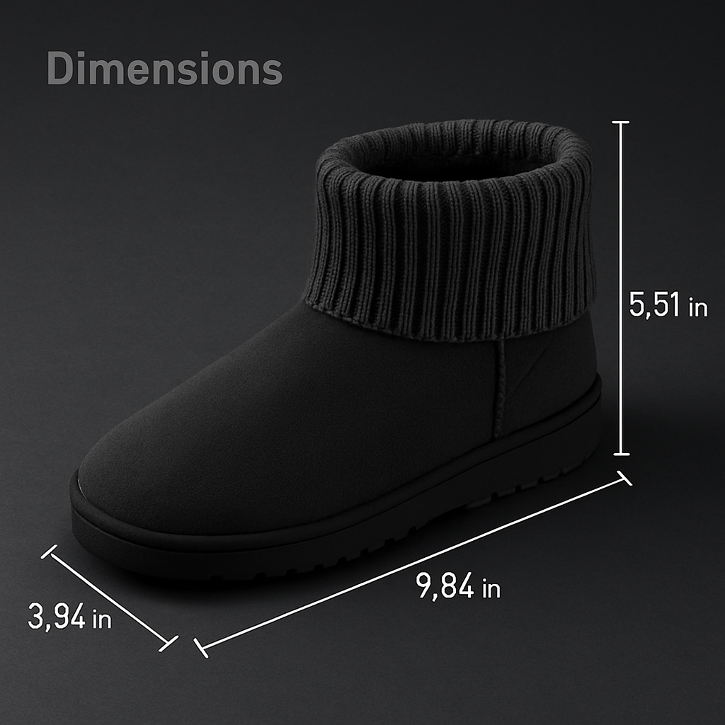 Women Snow Boots Suede Mid-Calf with Knit Lining