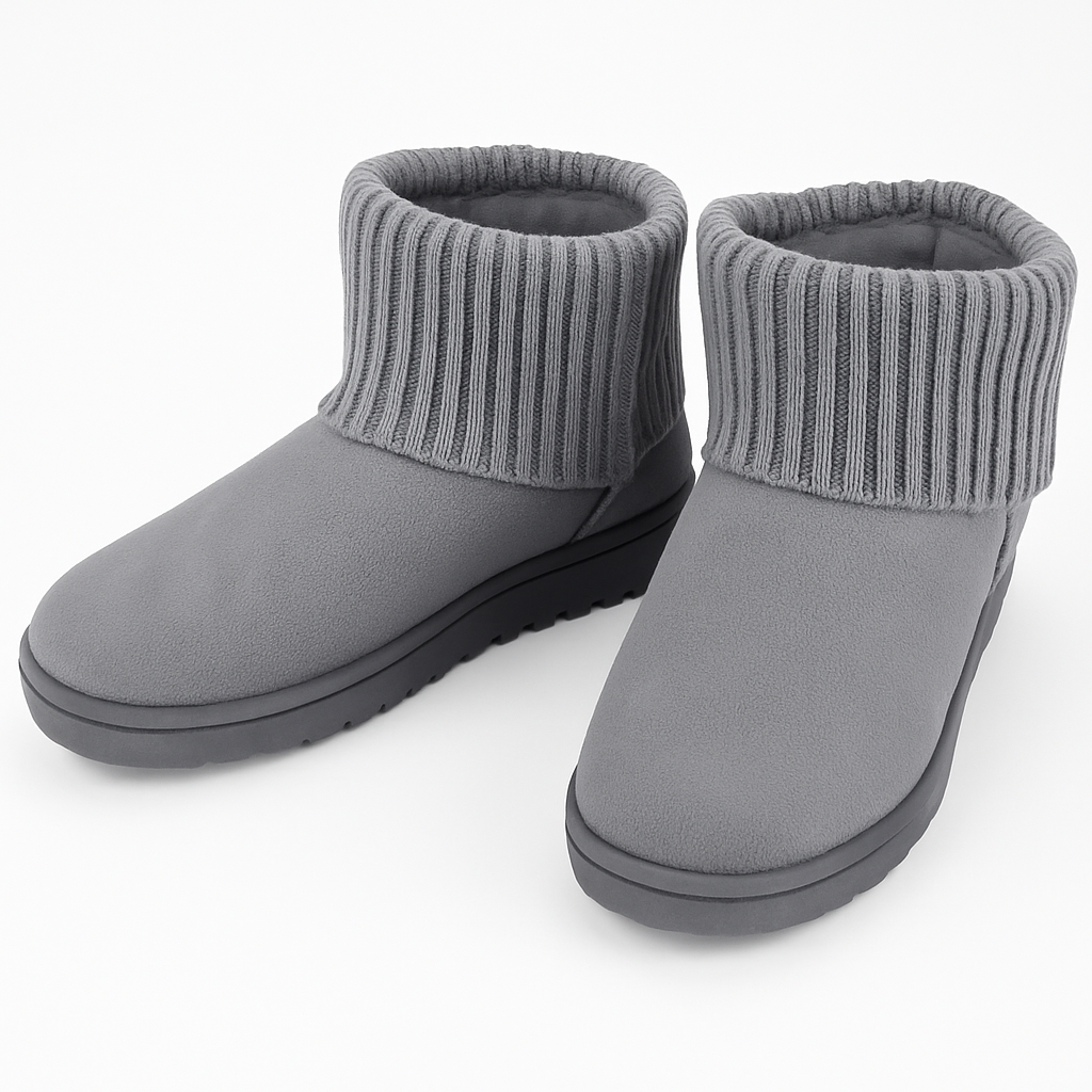 Women Snow Boots Suede Mid-Calf with Knit Lining