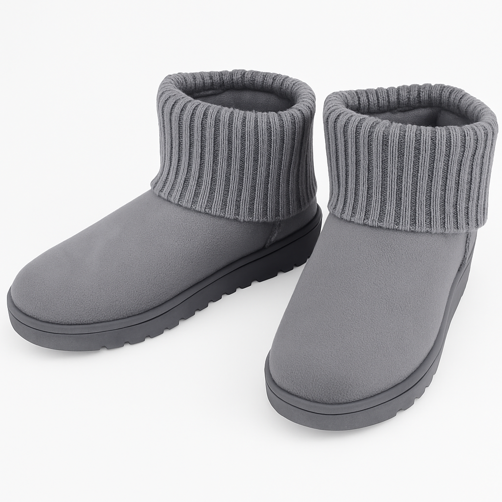 Women Snow Boots Suede Mid-Calf with Knit Lining