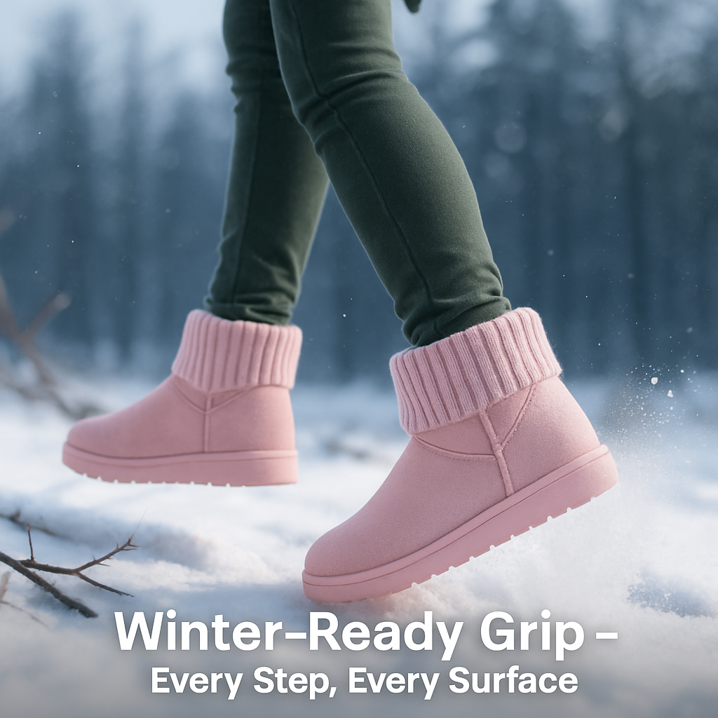 Women Snow Boots Suede Mid-Calf with Knit Lining