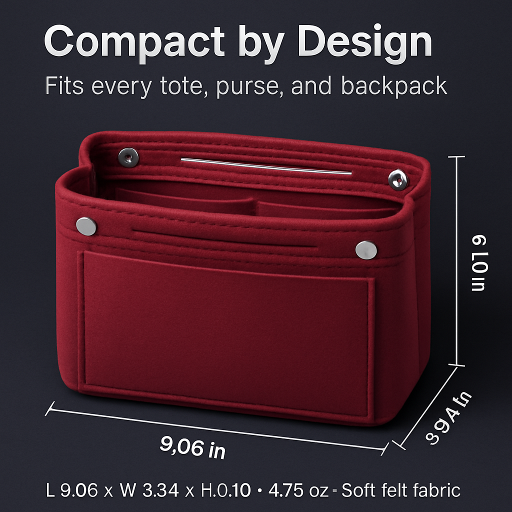 Felt Handbag Insert Organizer for Purses and Totes