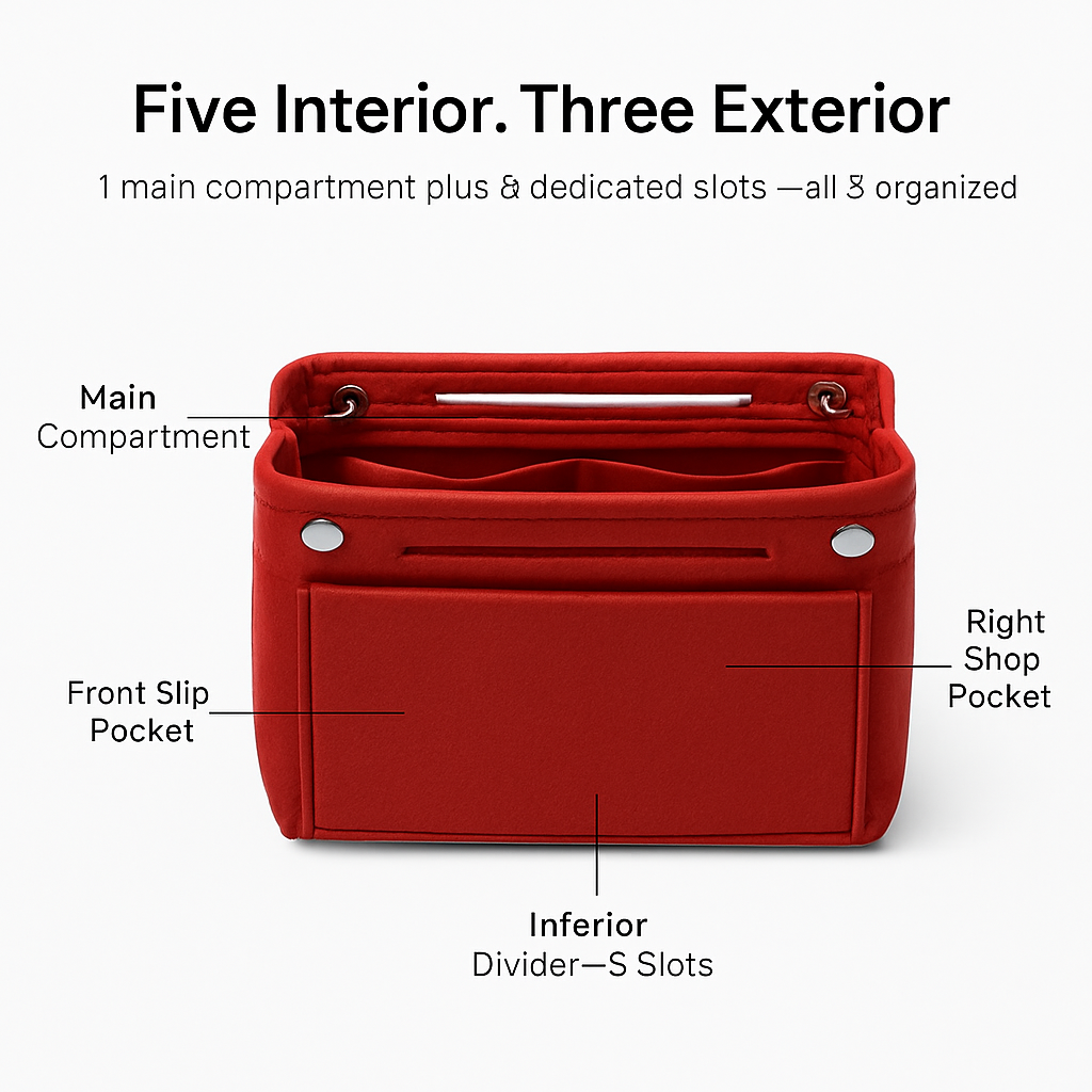 Felt Handbag Insert Organizer for Purses and Totes