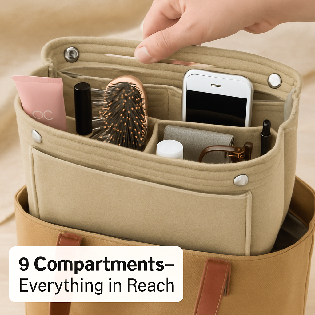 Felt Handbag Insert Organizer for Purses and Totes