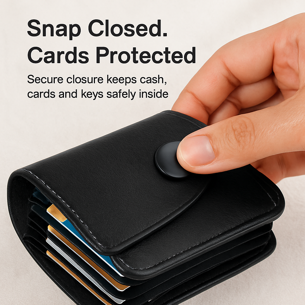 Credit Card Holder Wallet with Snap Closure