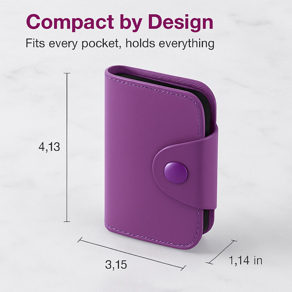 Credit Card Holder Wallet with Snap Closure