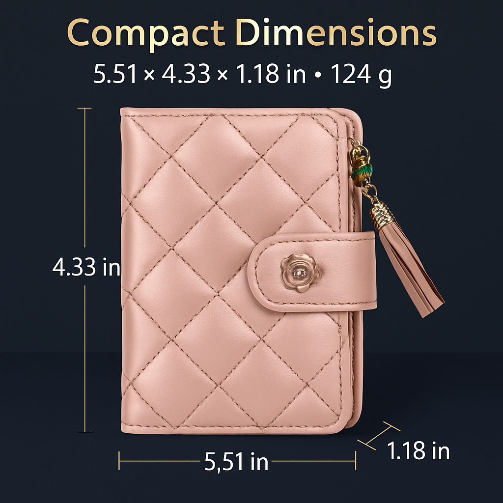 Leather Wallet Clutch with Card Slots and Zipper