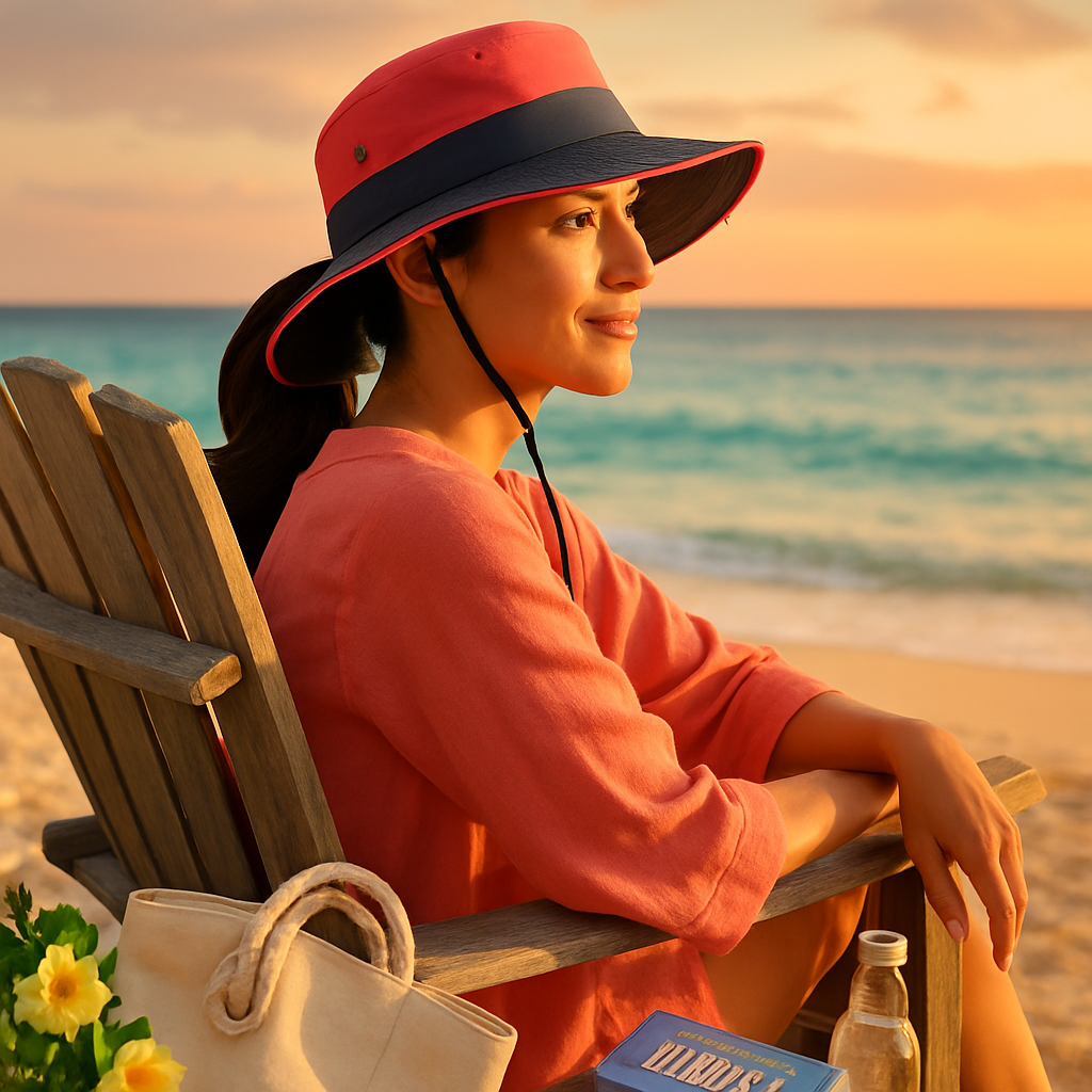 Women's Summer Sun Bucket Hat with Foldable Wide Brim